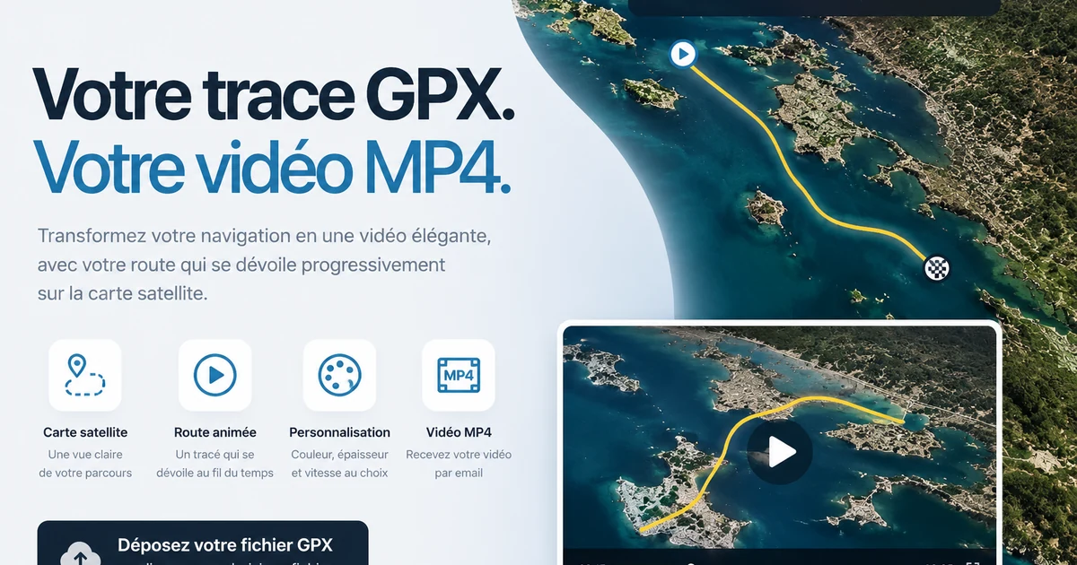 Route maritime GPX transformée en vidéo avec GPXToMP4